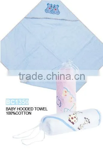 Cotton Baby Hooded Towel Wrap Baby Bath Towel photo-2