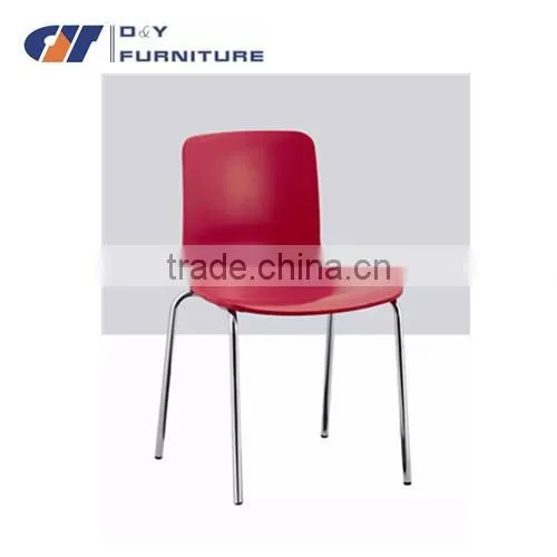 Fashionable Simple Design Wholesale Plastic Leisure Chairs With Chromed Legs