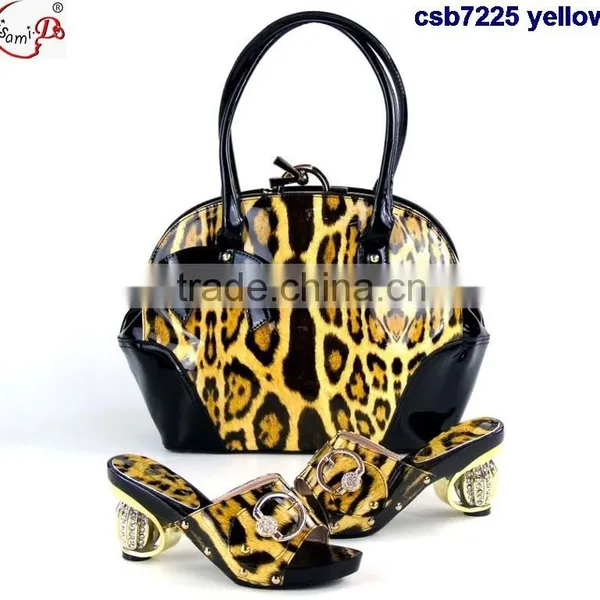 CSB7225 Top Fashion Latest Fashion Woman Italy Style High Heel Shoes and Glitter Bags photo-2