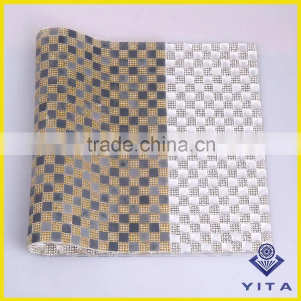 Cheap 24cm*40cm Square Glass Round Stone Rhinestone Sheets for Wedding Decorations photo-2
