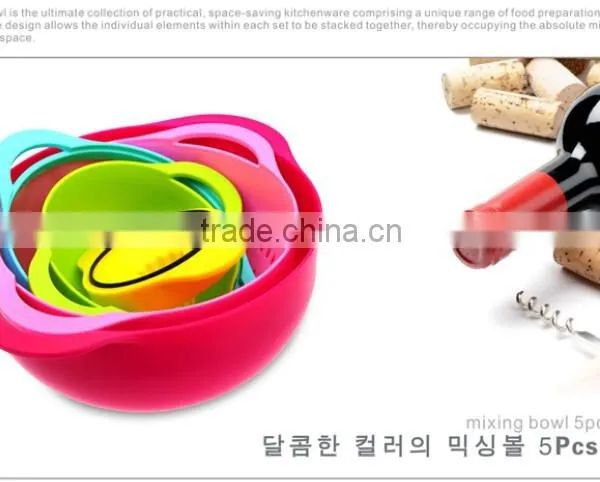 FDA Grade Rainbow Kitchen Food Prep Set and Mixing Bowl and Basket photo-2