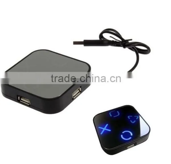 Blue LED Light Mirror Design 4 Port USB 2.0 HUB