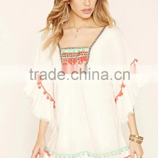 2016 New Design White Z And L Europe Peasant Dress For Women photo-2