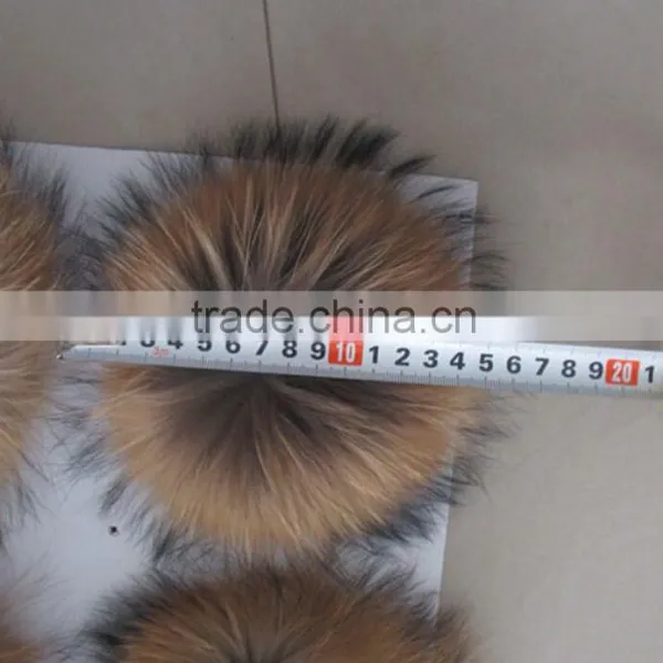 Fluffy Raccoon Fur Pom Poms / Hat Accessories / Fur Pompons photo-2