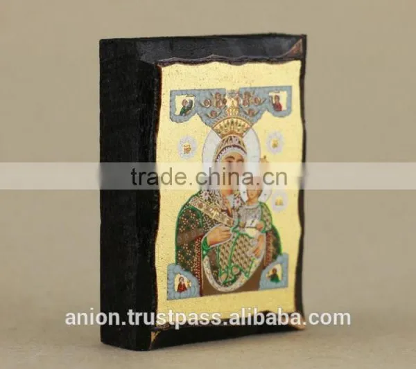 Greek & Russian Orthodox Wooden Icon. Mother God. Hodegetria. Small Size photo-4