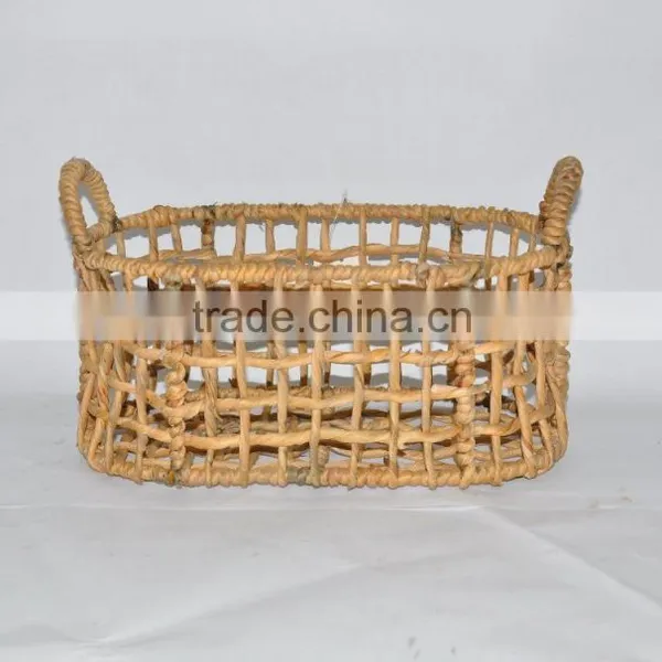 Water Hyacinth Storage Basket With Iron Frame photo-3