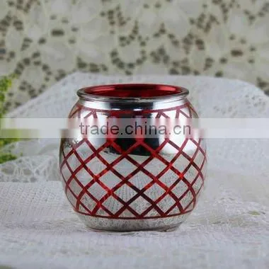 shining wholesale glass candle holder for home decor