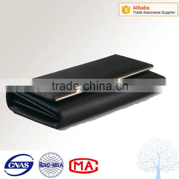 Classical Saffiano Leather Wallet With Metal Frame photo-3