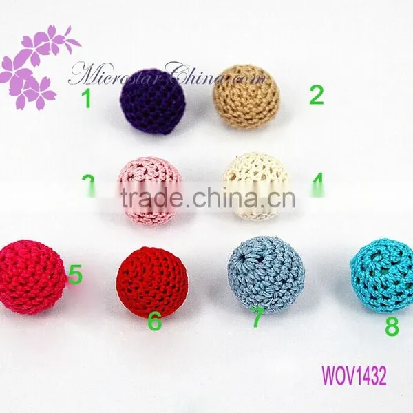 WOV1432 Wholesale Handmade 20mm Fashion Stock DIY Ball Knitting Crochet Woven Beads For Jewelry Making                        
                                                Quality Choice