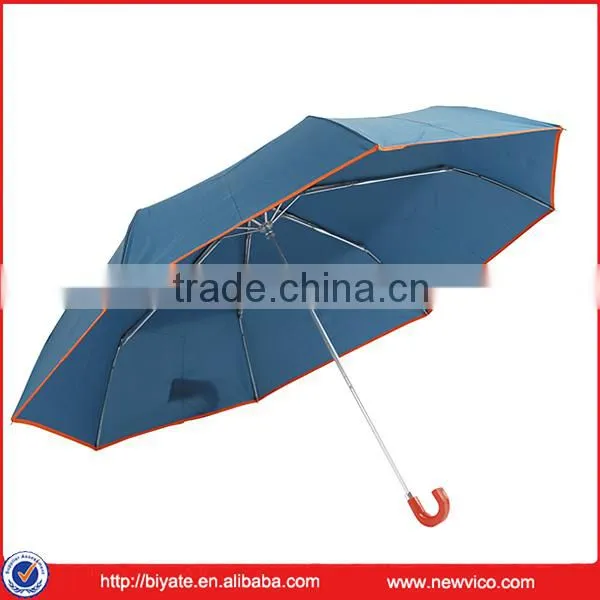 Factory Price Pongee Manual Open 3 Section Umbrella photo-3