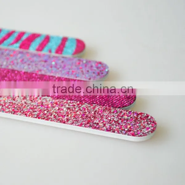Wholesale Custom Bling Glitter Nail File Zebra Texture Emery Board Cheap Nail Care Tools for Beaurty Salon Factory photo-4
