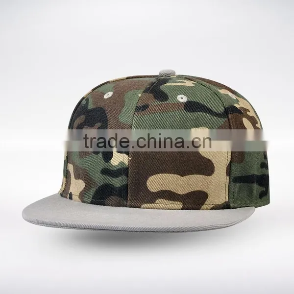 Custom Blank Flat Short Brim 5 Panel Camp Cap photo-2