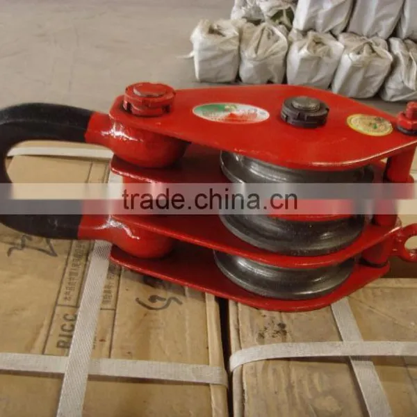 Drop Forged Hardware Alloy Steel/carbon Steel Lifting Hoist Three Wheel Close Ring/hook/link Type Lifting Hoist Pulley Block photo-2
