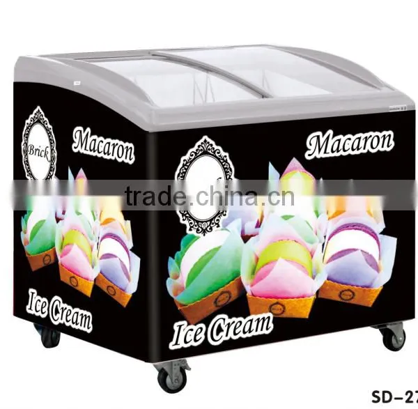 Best Seller Curved Glass Double Door Ice Cream Chest Freezer photo-4