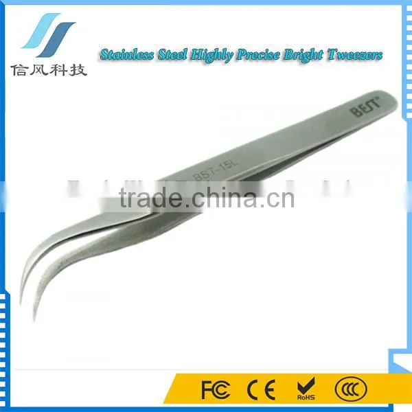 BEST BST-15L Stainless Steel Highly Precise Bright Repair Tool Tweezers photo-3