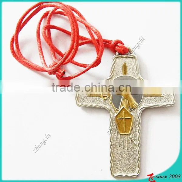 Zinc Alloy Metal Anti-silver Vintage Cross Necklace photo-3