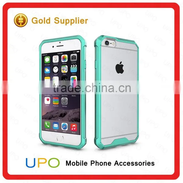 [UPO] Dual Layer 2 in 1 Clear Armor Hybrid Shockproof TPU PC Mobile Phone Case for IPhone 6 6s