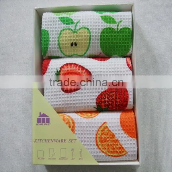 Printed Yarn Dye Tea Towel With Gift Packing Hot Sale 2016