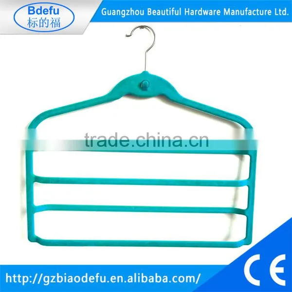 Anti-skidding Flocking Hangers ,plastic Pants Hangers for Clothes
