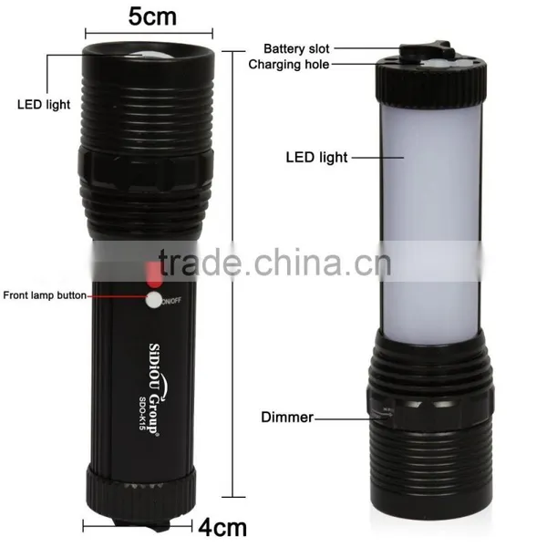 Sidiou Group Outdoor Multifunction Rechargeable Flashlight Mechanical Zoom Searchlight (including 1 x 3000mA 18650 Battery) photo-3