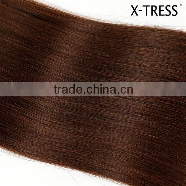 4# Medium Brown 100% VIETNAM VIRGIN HUMAN WEFT HAIR WEFTED FROM BULK HAIR FLEXIBLE Length Hair Weaves photo-5