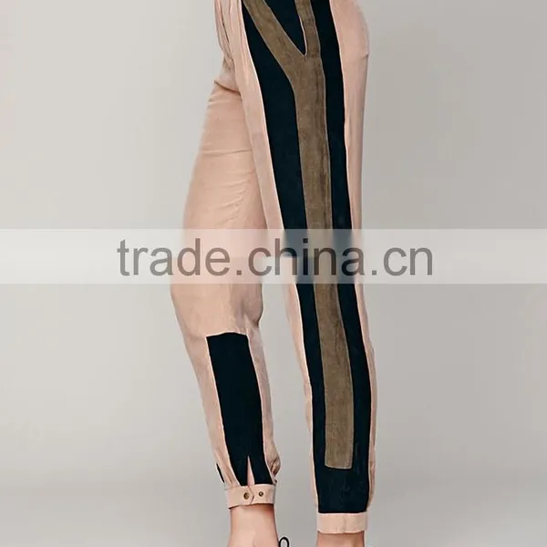 OEM Supply Relaxed Style Contrast Color Korean Women Pants photo-3