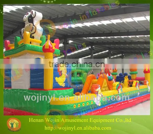 Wojin New Design Inflatable Kids Party Lovely Dairy Cow Jumping Bounce House photo-3