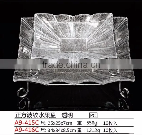 Plastic Colorful Fruit Serving Tray With Stainless Steel Holder photo-4