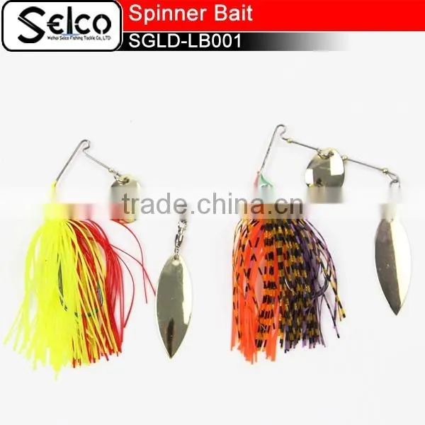 SGLD-LB001Artifical fishing spinner bait, copper head with resin skirts
