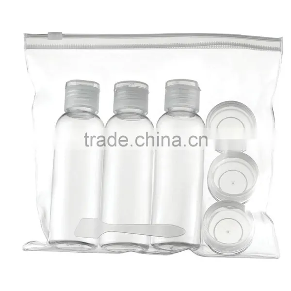 4 pc TRAVEL KIT Empty Bottles Liquid Spray Pump Squeeze Lotion Container ST-14 photo-3