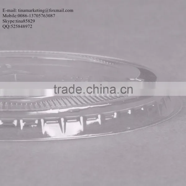 Custom High Quality PS Plastic Clear Flat Lid With Straw Slot for Clod Drink Cup photo-6