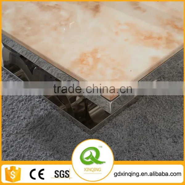 C406 Living Room Modern Design Rectangle White Marble Coffee Table photo-4
