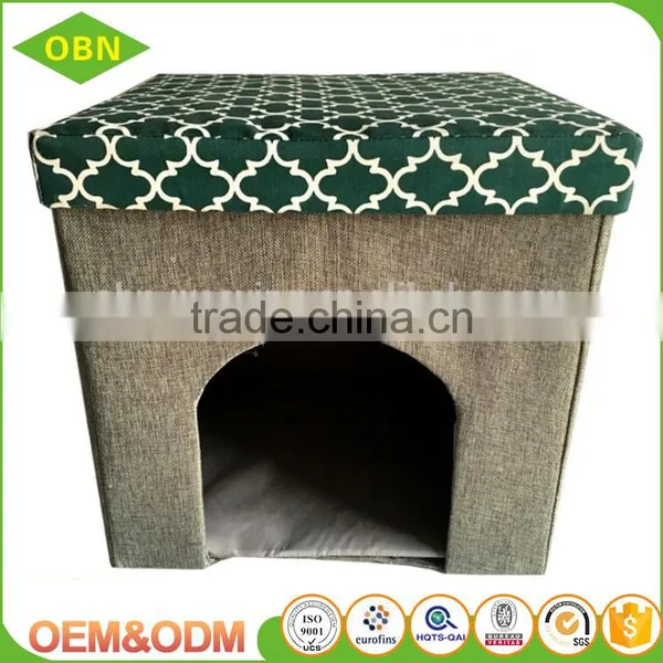 Washable Plaid Oxford Cloth Teddy Mattress Fabric Material Foldable Cheap Luxury Cat House photo-2