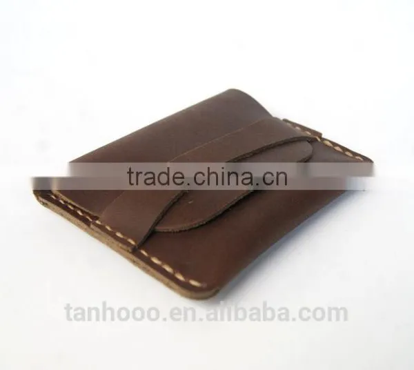 Customize Genuine Leather RFID Blocking Card Holder Cash Pocket Portable Wallet Retro Style photo-4