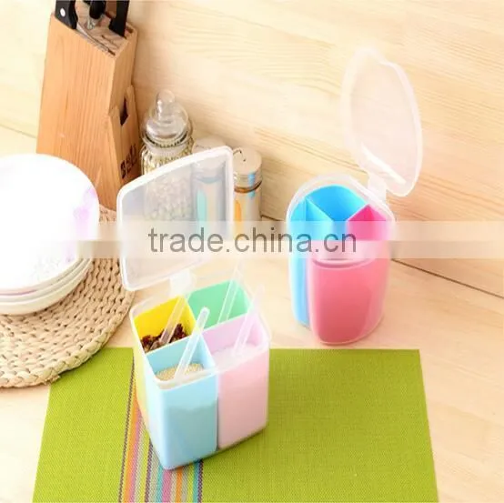 Wholesale 4 Cases Plastic Spice Bottles Wholesale Seasoning Bottle Spice Box With Spoon photo-2