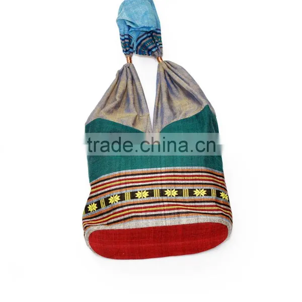 Embroidery Shoulder Bag, Mini Brocade Fabric Bags, Ethnic Handicraft Souvenirs From Vietnam photo-3