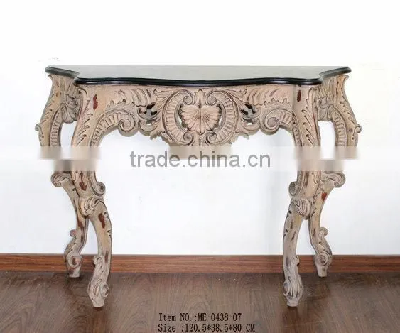 French Style Living Room Furniture Console Desk With Marble Top photo-2
