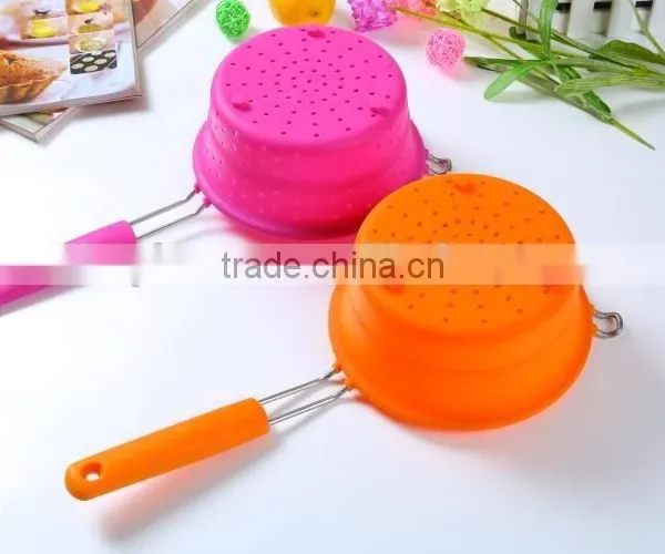 Kitchen Tools Strainers and Colanders Collapsible Silicone Colander photo-5