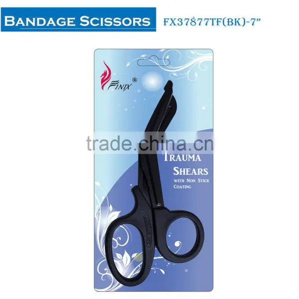 Japanese Stainless Steel Black Non-Stick Nurse Trauma Bandage Shears photo-2