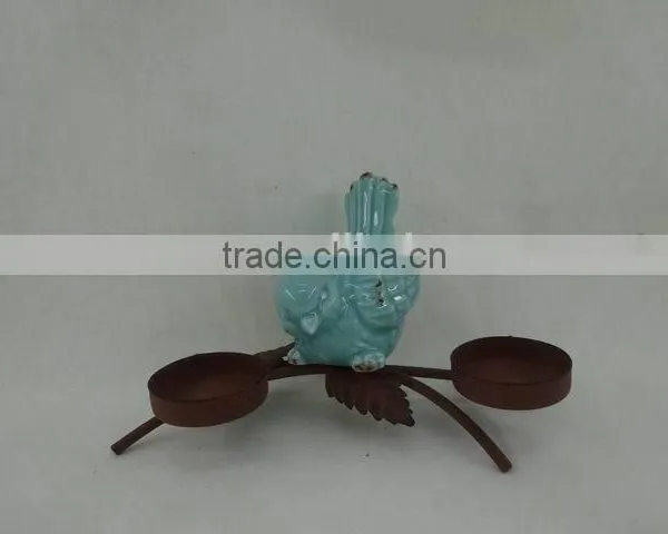 Novelty Ceramic Bird With Rusty Metal Trunk photo-6