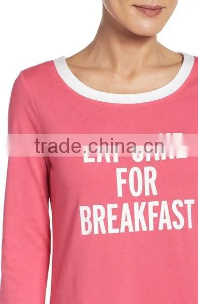 Ladies Sleepwear Nightwear Women Comfy Cotton Blend Crewneck Three-quarter Sleeves Sleep Shirt Nightshirt Cotton Dress photo-5