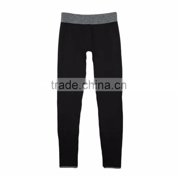 Awesome Design Gym Pants Ladies Yoga Pants With Contrast Color Waistband photo-5