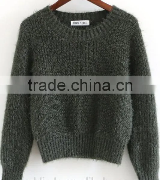 2016 Customized Manufacture Fashionable Wholesale Korean Style Women Spring Autumn Winter Plain Color Ladies Sweater photo-6