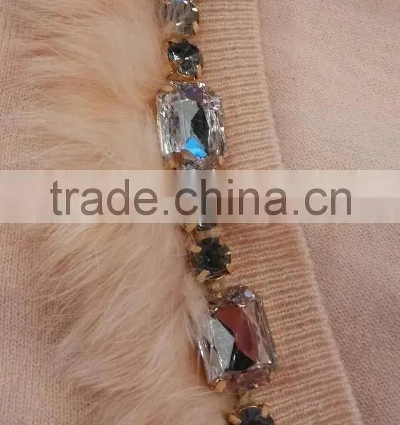 2014 Ladies Knitted Sweater,cardigan With Manual Nail Bead photo-2