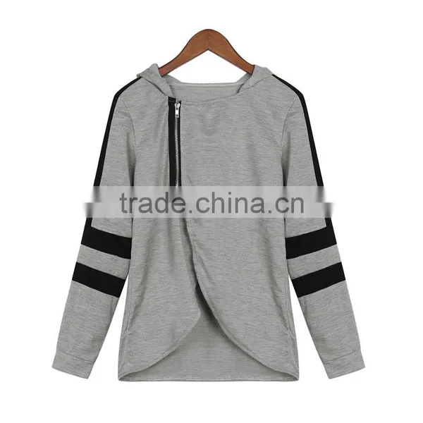 Two Piece Set Women Tracksuits Sportsuit 2016 Autumn Ladies Zipper Split Hooded Sweatshirts photo-4