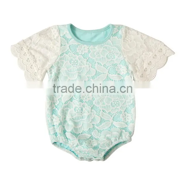 Comfortable Baby Bodysuits Infant Toddler Summer Short Sleeve Clothes 2017 Newest White Baby Lace Rompers photo-4