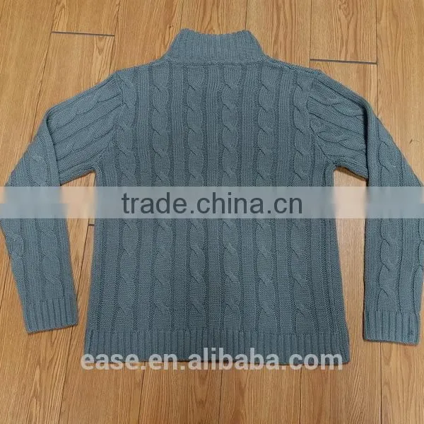Men Cardigan Cable Knit Sweater With Hidden Zipper Closure photo-2