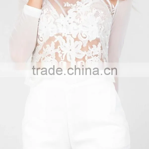 Runwaylover 123 Hot Sale 2017 Ladies Sexy Lace Transparent T-Shirt photo-4
