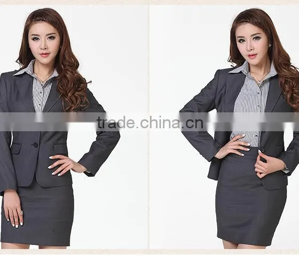 Latest Design Ladies Fashion Slim Formal Skirt Uniform Suit photo-6