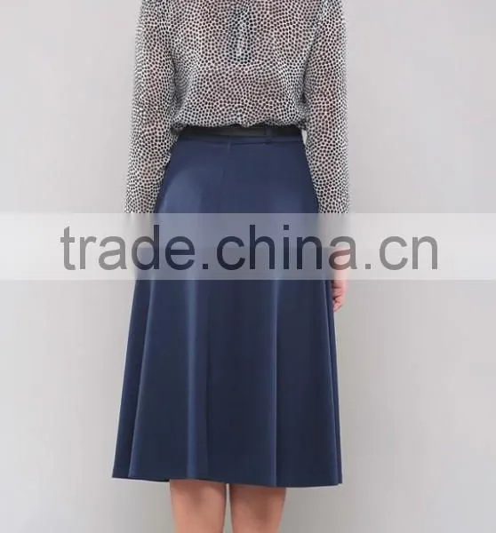 Fashionable Latest Women Skirt Design Elegant Flared Office Skirt photo-6
